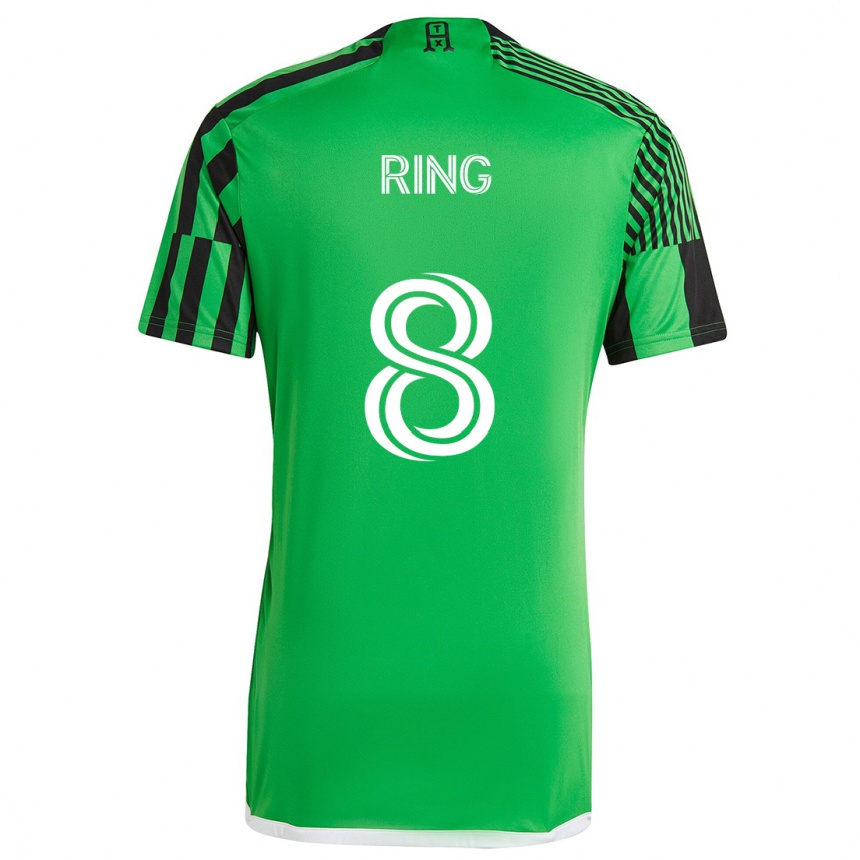 Niño Fútbol Camiseta Alexander Ring #8 Verde Negro 1ª Equipación 2024/25 Perú