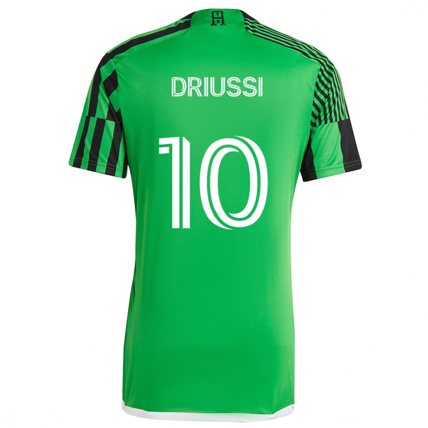 Niño Fútbol Camiseta Sebastián Driussi #10 Verde Negro 1ª Equipación 2024/25 Perú