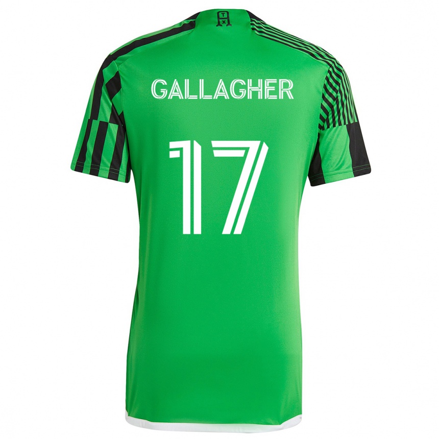 Niño Fútbol Camiseta Jon Gallagher #17 Verde Negro 1ª Equipación 2024/25 Perú