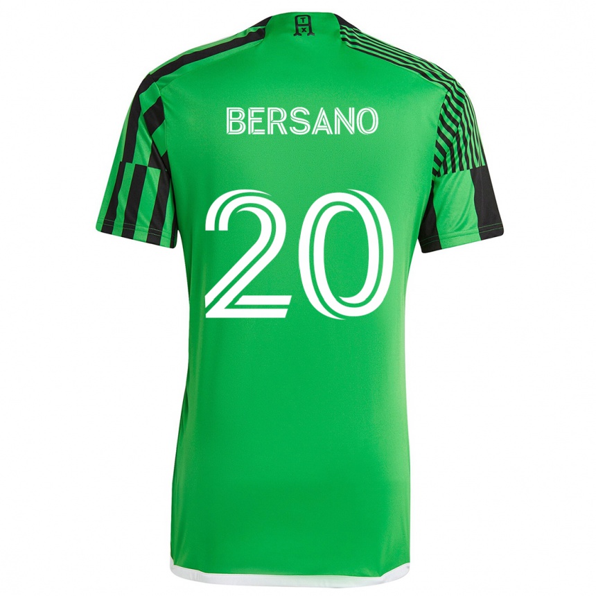 Niño Fútbol Camiseta Matt Bersano #20 Verde Negro 1ª Equipación 2024/25 Perú