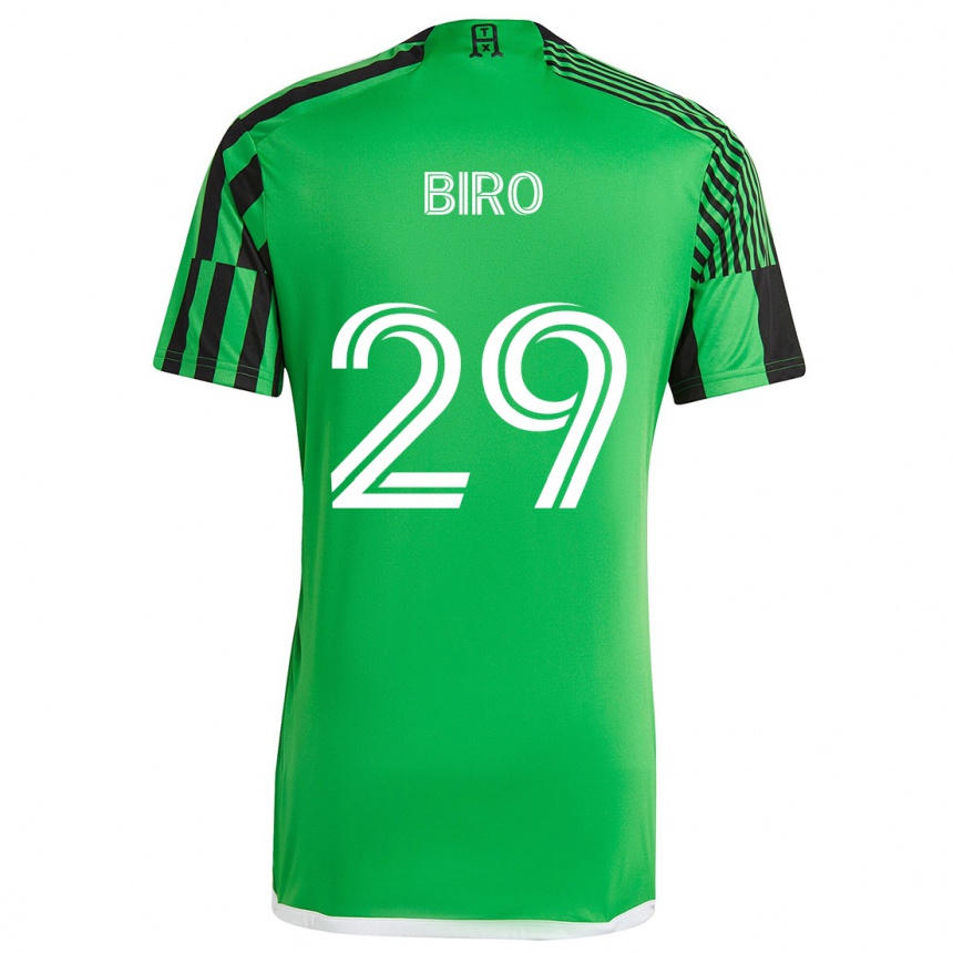 Niño Fútbol Camiseta Guilherme Biro #29 Verde Negro 1ª Equipación 2024/25 Perú