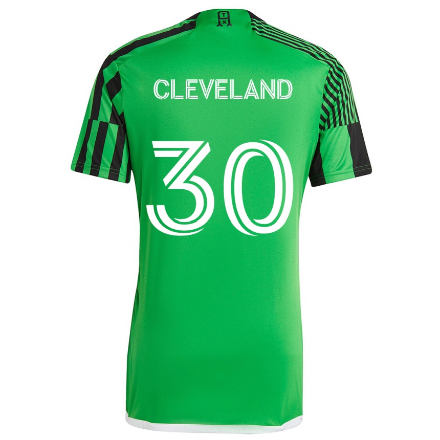 Niño Fútbol Camiseta Stefan Cleveland #30 Verde Negro 1ª Equipación 2024/25 Perú