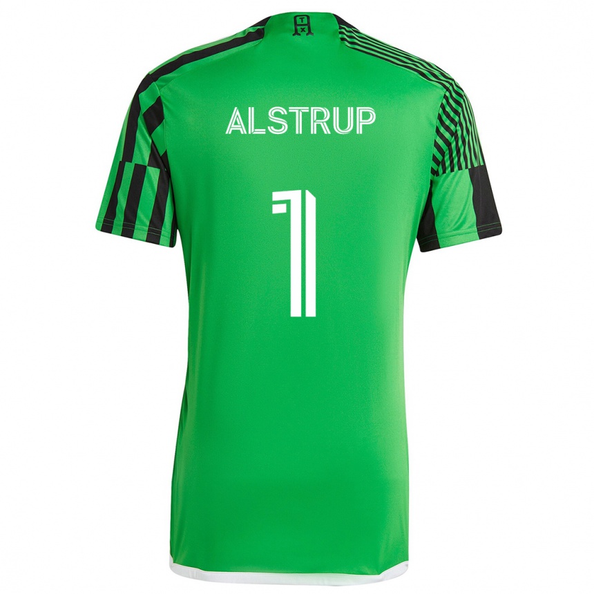 Niño Fútbol Camiseta Marcus Alstrup #1 Verde Negro 1ª Equipación 2024/25 Perú