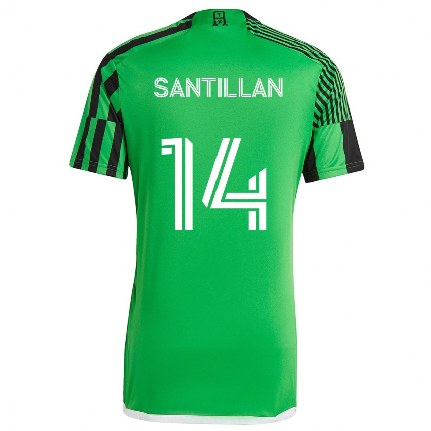 Niño Fútbol Camiseta Jonathan Santillan #14 Verde Negro 1ª Equipación 2024/25 Perú