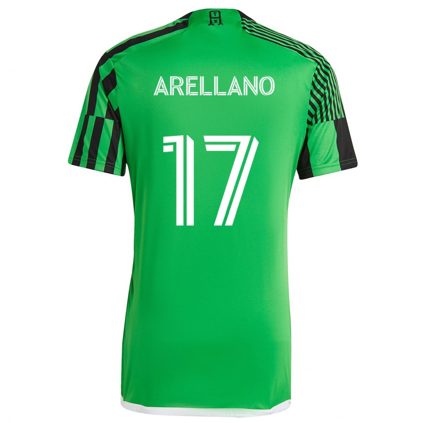 Niño Fútbol Camiseta Bryan Arellano #17 Verde Negro 1ª Equipación 2024/25 Perú