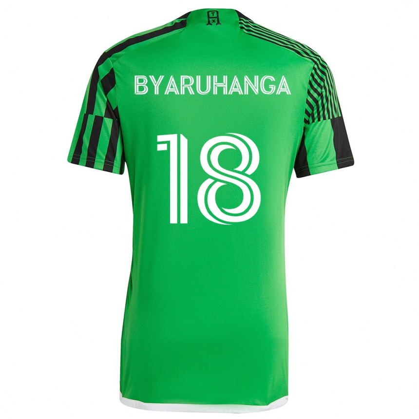 Niño Fútbol Camiseta Bobosi Byaruhanga #18 Verde Negro 1ª Equipación 2024/25 Perú