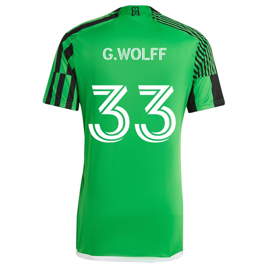 Niño Fútbol Camiseta Gavin Wolff #33 Verde Negro 1ª Equipación 2024/25 Perú