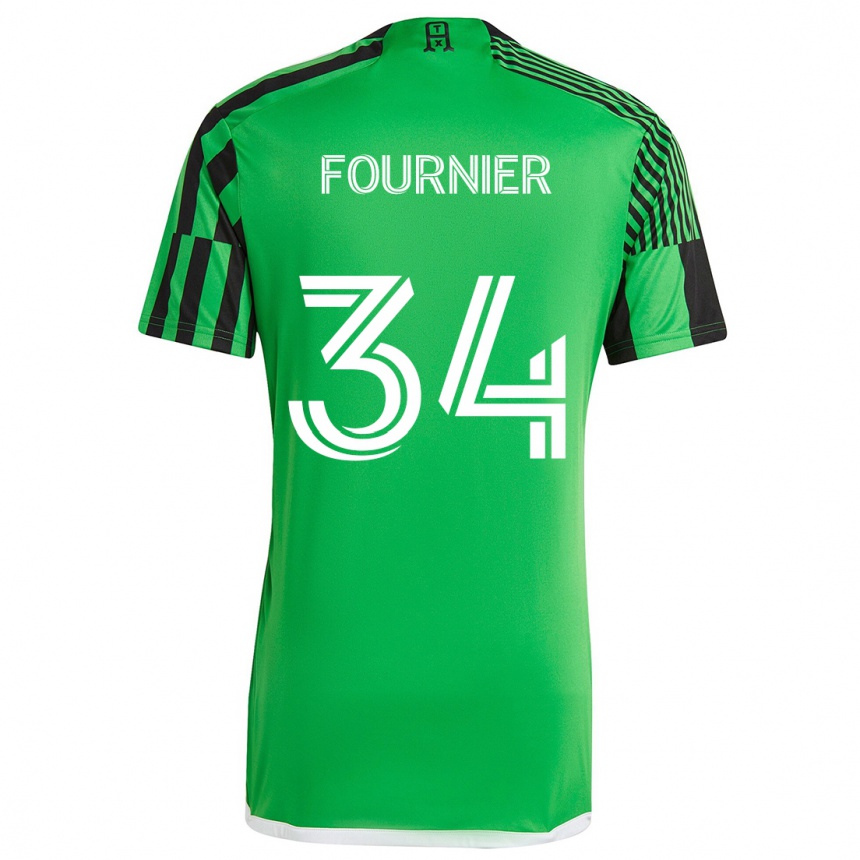 Niño Fútbol Camiseta Drake Fournier #34 Verde Negro 1ª Equipación 2024/25 Perú