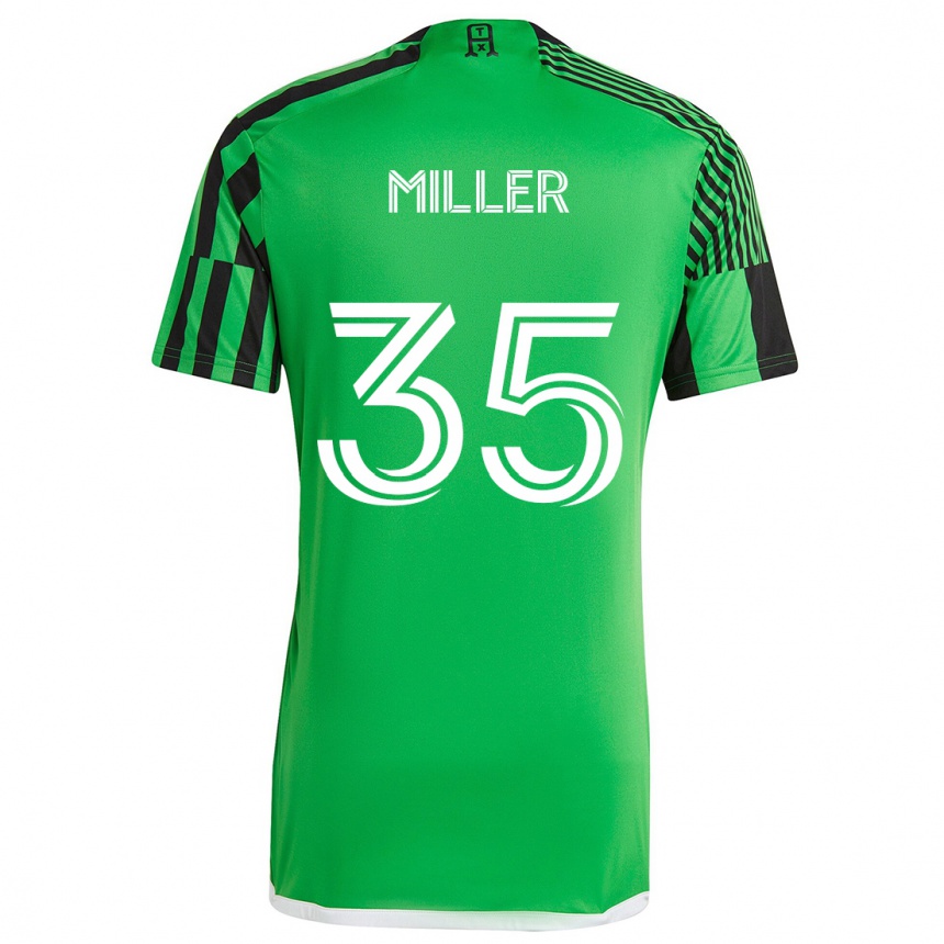 Niño Fútbol Camiseta Mason Miller #35 Verde Negro 1ª Equipación 2024/25 Perú