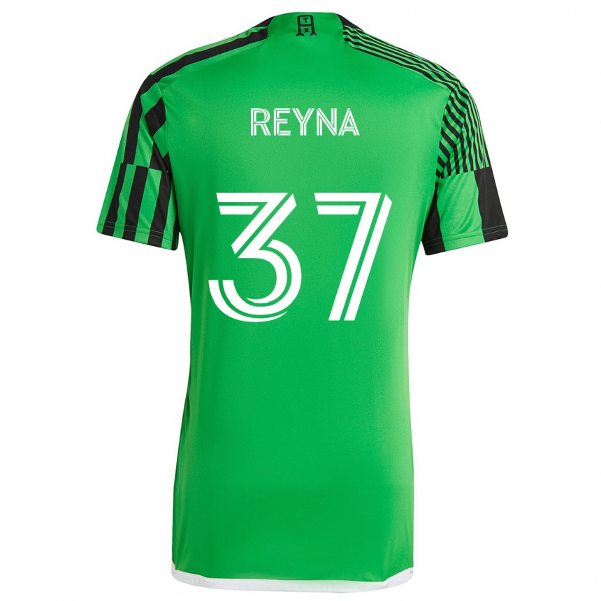 Niño Fútbol Camiseta Joah Reyna #37 Verde Negro 1ª Equipación 2024/25 Perú