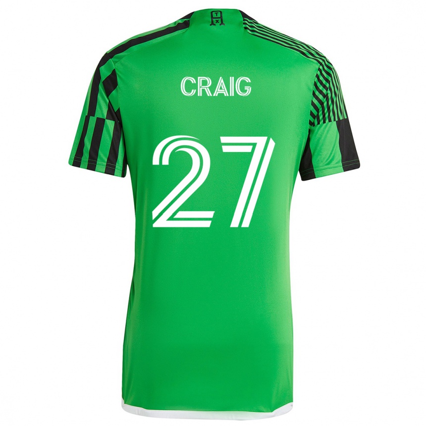 Niño Fútbol Camiseta Brandan Craig #27 Verde Negro 1ª Equipación 2024/25 Perú