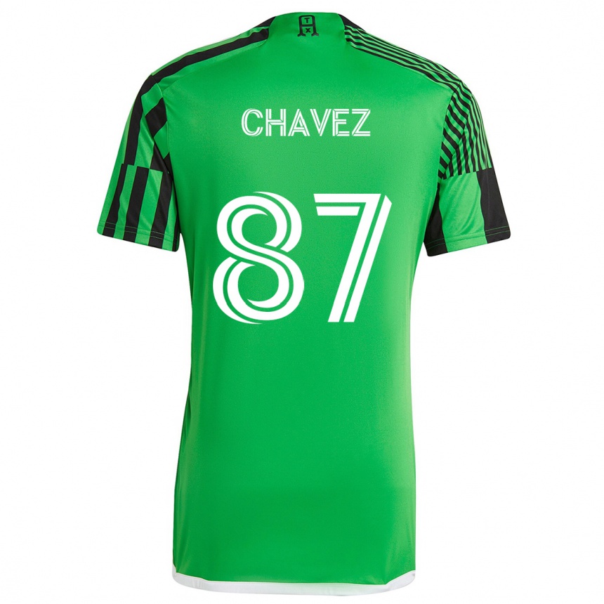 Niño Fútbol Camiseta Alfonso Ocampo-Chávez #87 Verde Negro 1ª Equipación 2024/25 Perú