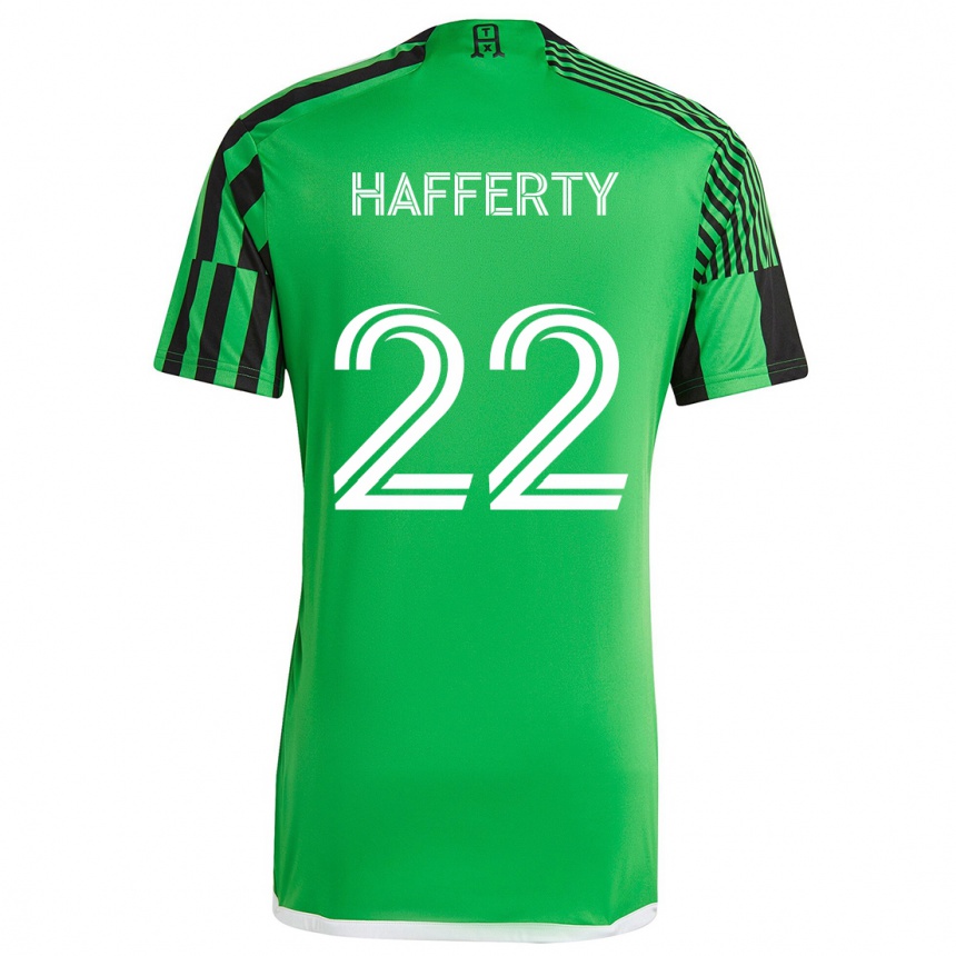 Niño Fútbol Camiseta Joe Hafferty #22 Verde Negro 1ª Equipación 2024/25 Perú