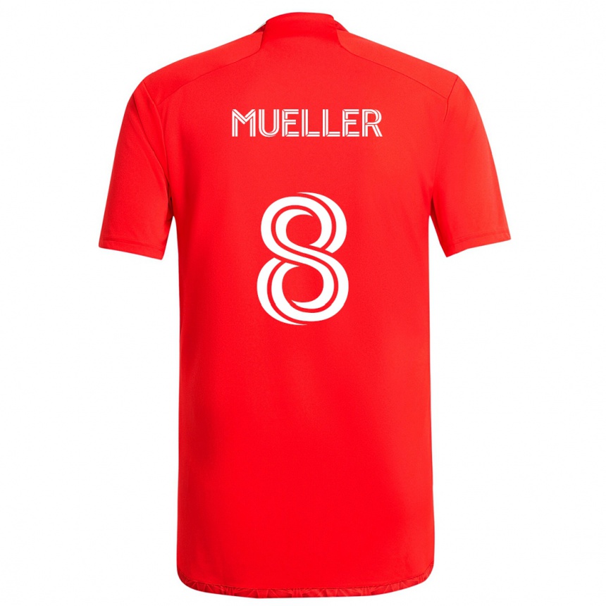 Niño Fútbol Camiseta Chris Mueller #8 Rojo Blanco 1ª Equipación 2024/25 Perú