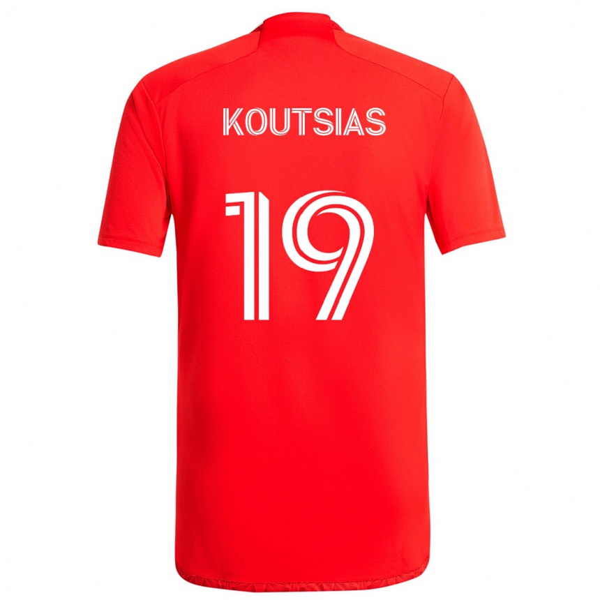 Niño Fútbol Camiseta Georgios Koutsias #19 Rojo Blanco 1ª Equipación 2024/25 Perú