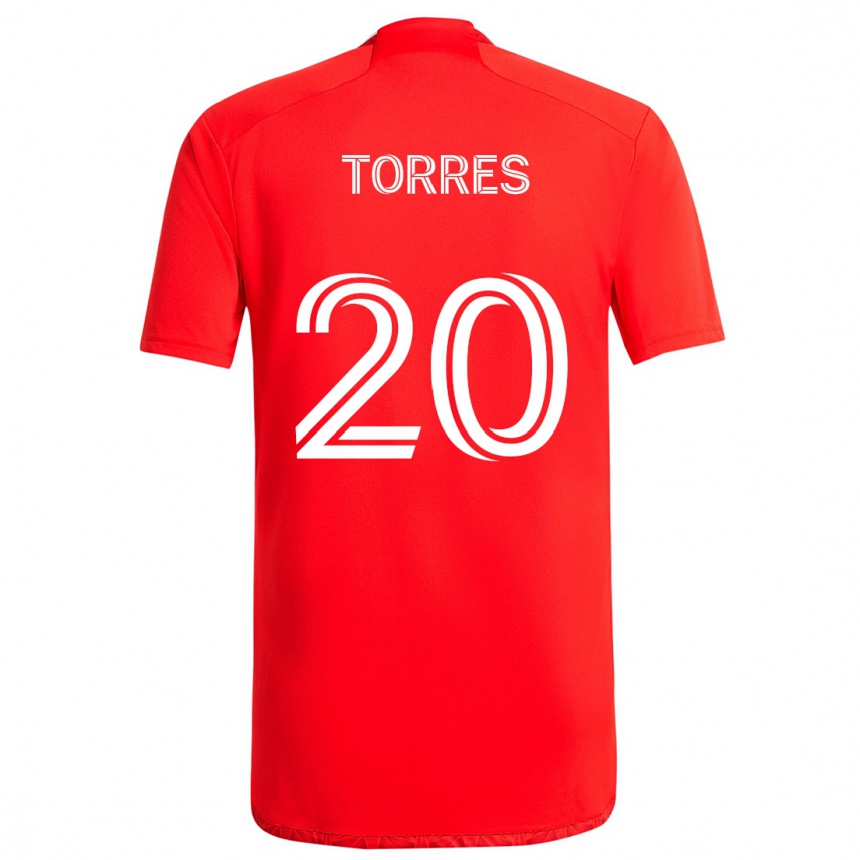 Niño Fútbol Camiseta Jairo Torres #20 Rojo Blanco 1ª Equipación 2024/25 Perú