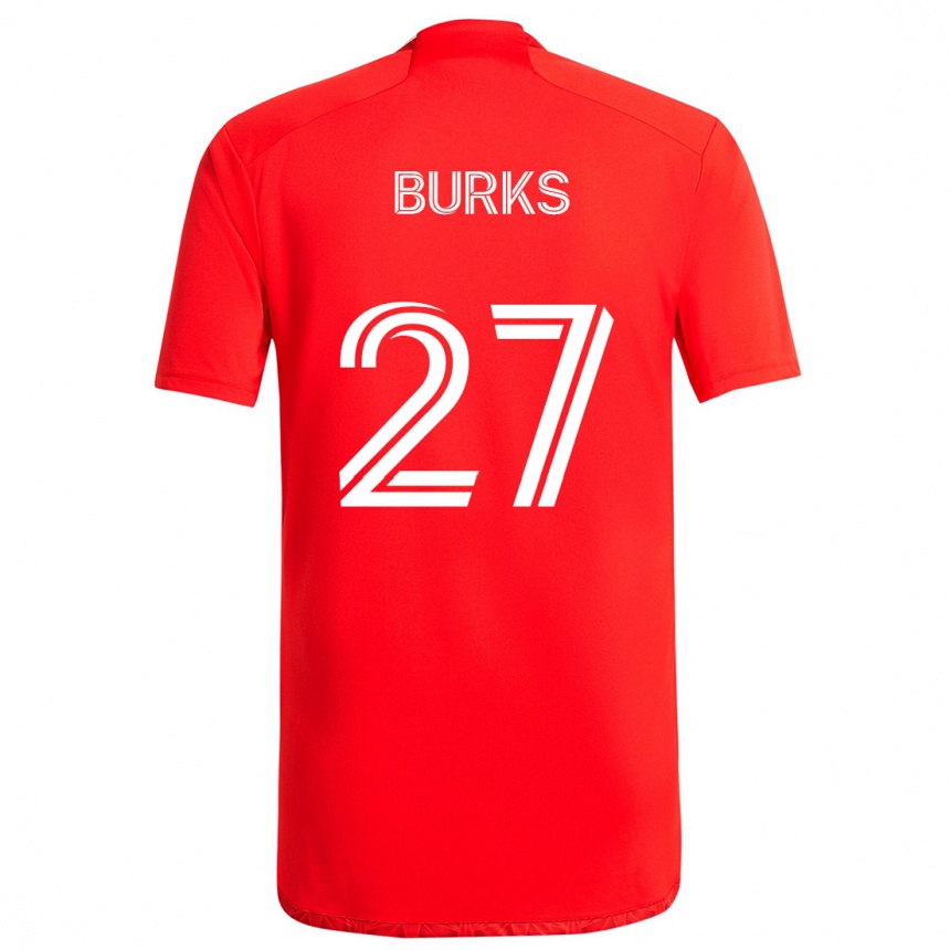 Niño Fútbol Camiseta Kendall Burks #27 Rojo Blanco 1ª Equipación 2024/25 Perú