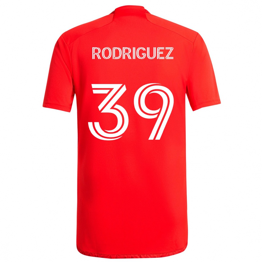 Niño Fútbol Camiseta Allan Rodriguez #39 Rojo Blanco 1ª Equipación 2024/25 Perú