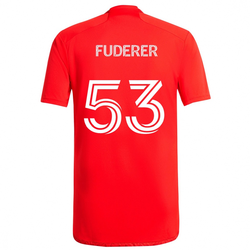 Niño Fútbol Camiseta Jake Fuderer #53 Rojo Blanco 1ª Equipación 2024/25 Perú