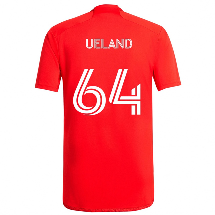 Niño Fútbol Camiseta Andreas Ueland #64 Rojo Blanco 1ª Equipación 2024/25 Perú