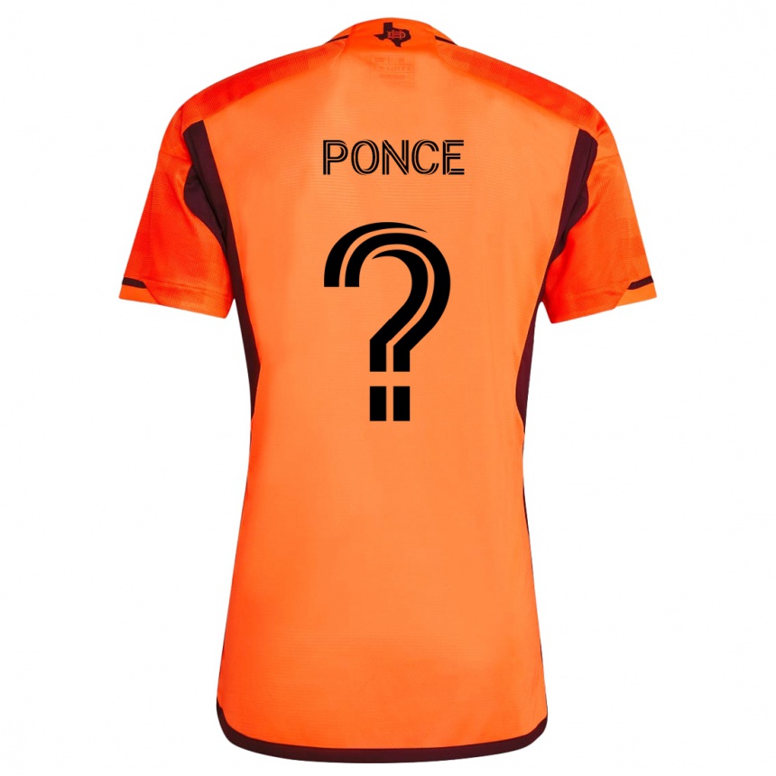 Niño Fútbol Camiseta Ezequiel Ponce #0 Naranja Negro 1ª Equipación 2024/25 Perú