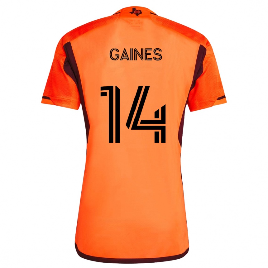 Niño Fútbol Camiseta Mckinze Gaines #14 Naranja Negro 1ª Equipación 2024/25 Perú