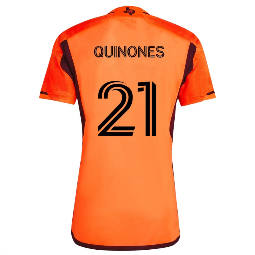 Niño Fútbol Camiseta Nelson Quiñónes #21 Naranja Negro 1ª Equipación 2024/25 Perú