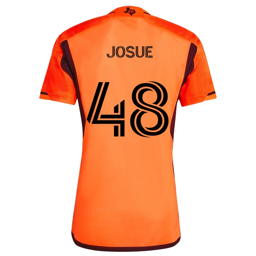 Niño Fútbol Camiseta Josué #48 Naranja Negro 1ª Equipación 2024/25 Perú