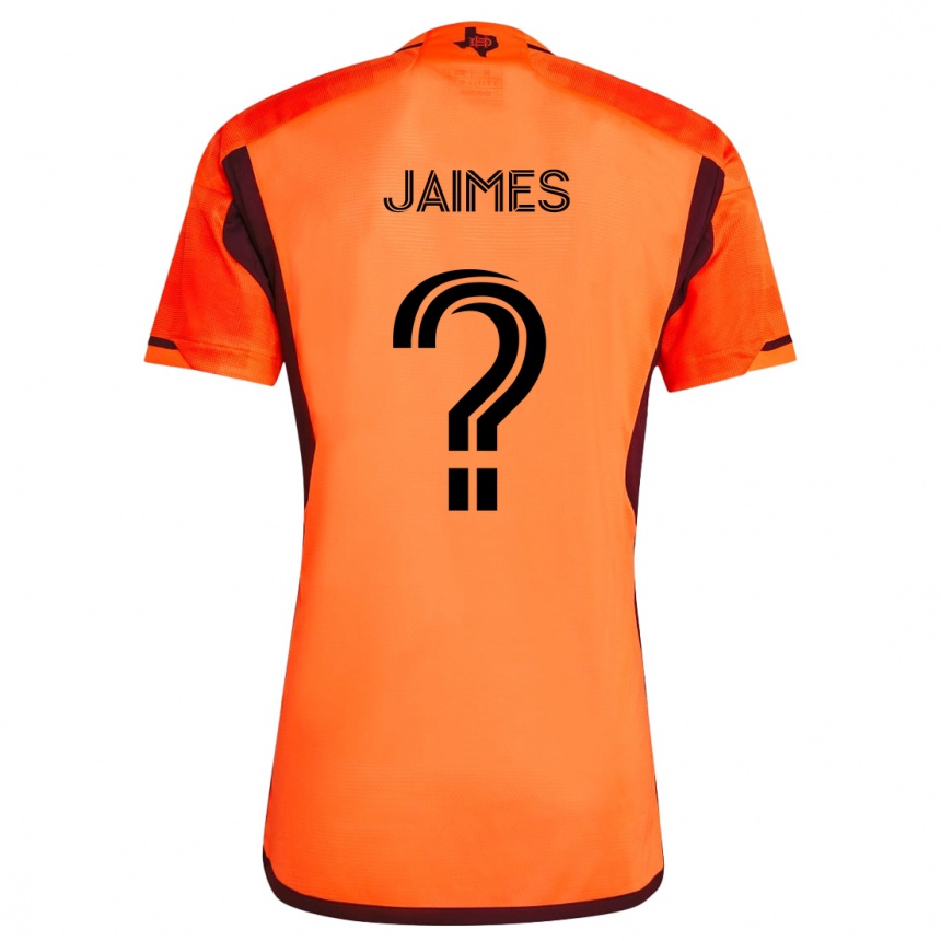 Niño Fútbol Camiseta Angel Jaimes #0 Naranja Negro 1ª Equipación 2024/25 Perú