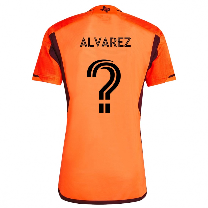 Niño Fútbol Camiseta Gianmarco Alvarez #0 Naranja Negro 1ª Equipación 2024/25 Perú