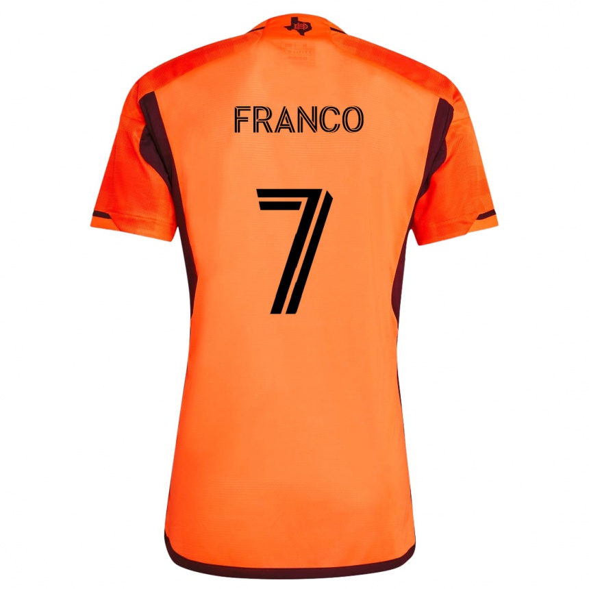 Niño Fútbol Camiseta Iván Franco #7 Naranja Negro 1ª Equipación 2024/25 Perú