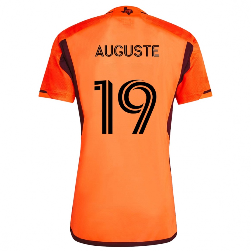 Niño Fútbol Camiseta Charles Auguste #19 Naranja Negro 1ª Equipación 2024/25 Perú