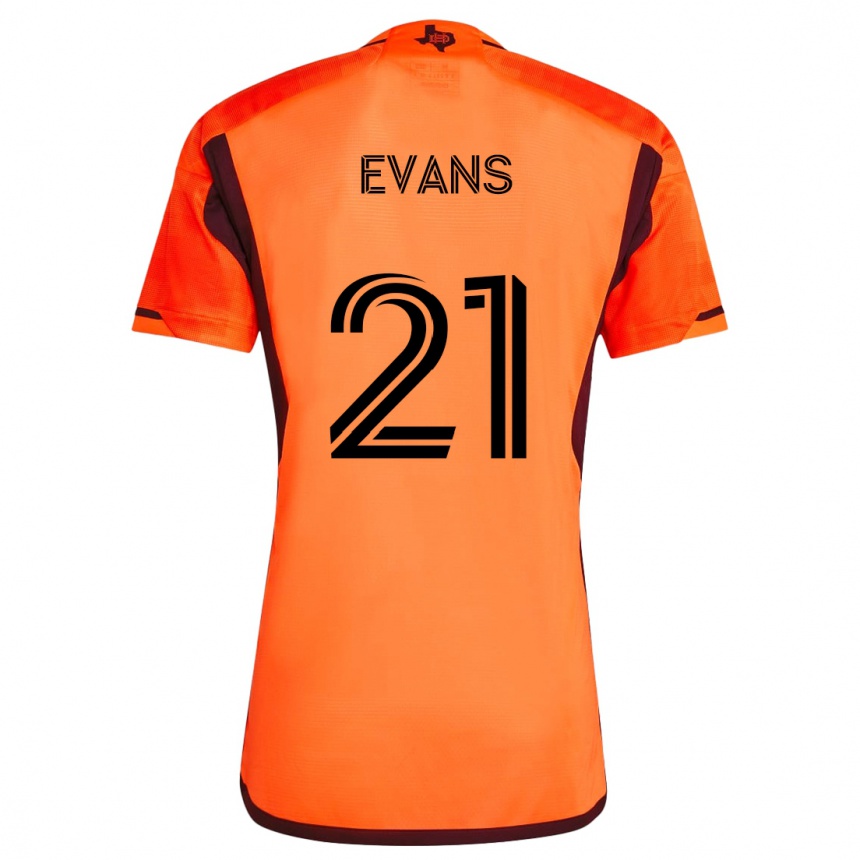 Niño Fútbol Camiseta Jacob Evans #21 Naranja Negro 1ª Equipación 2024/25 Perú