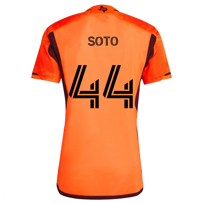 Niño Fútbol Camiseta Ezekiel Soto #44 Naranja Negro 1ª Equipación 2024/25 Perú