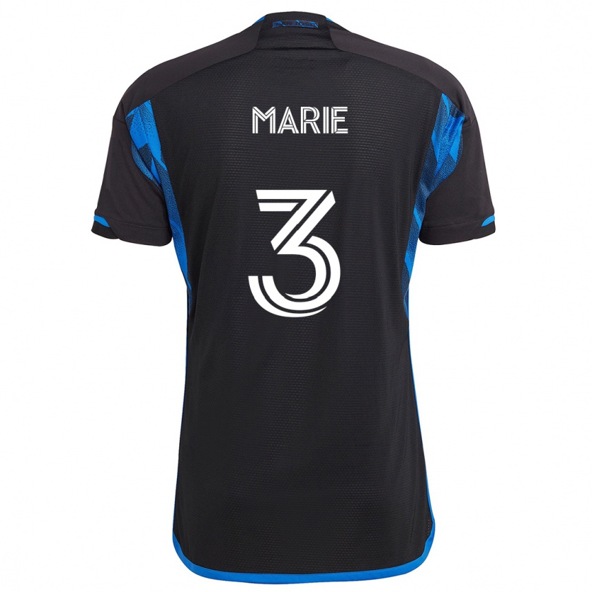 Niño Fútbol Camiseta Paul Marie #3 Azul Negro 1ª Equipación 2024/25 Perú