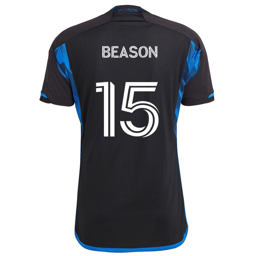 Niño Fútbol Camiseta Tanner Beason #15 Azul Negro 1ª Equipación 2024/25 Perú