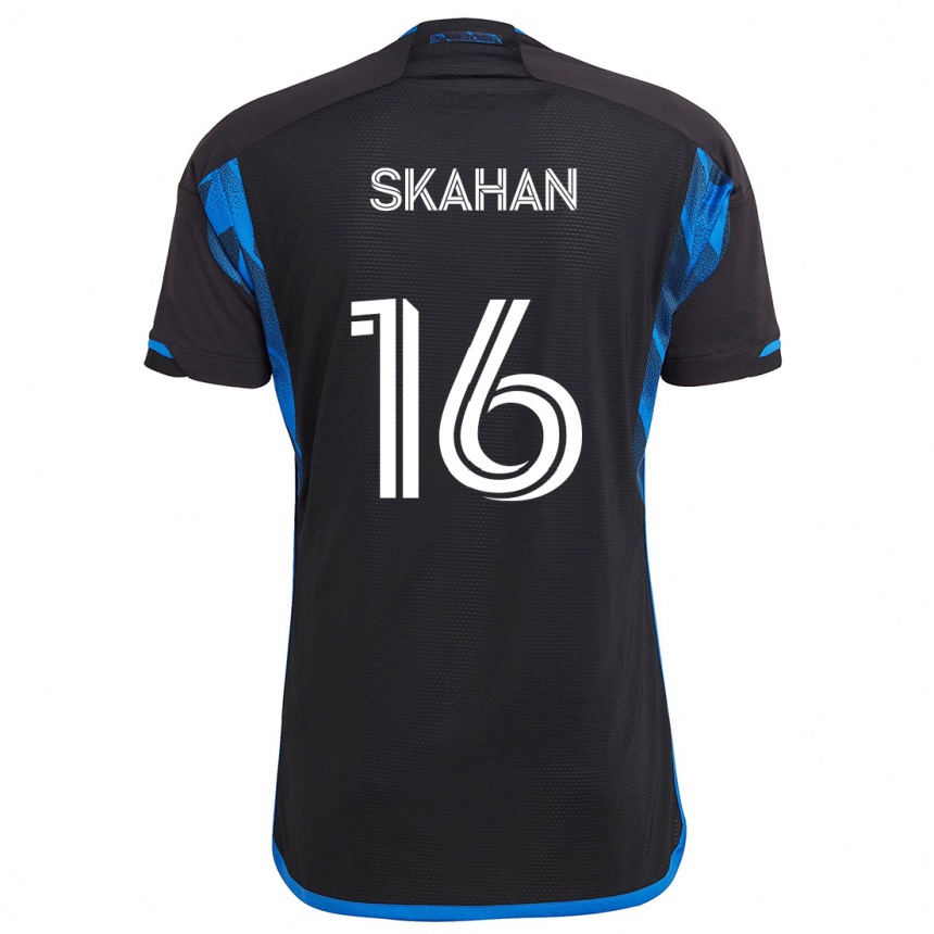 Niño Fútbol Camiseta Jack Skahan #16 Azul Negro 1ª Equipación 2024/25 Perú