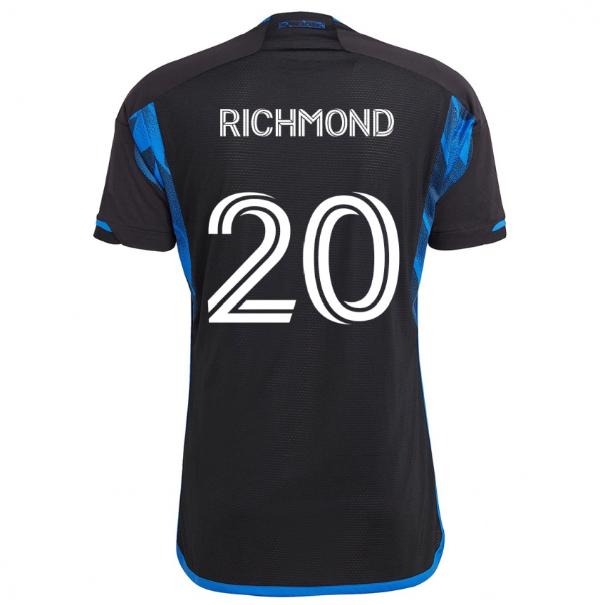 Niño Fútbol Camiseta Will Richmond #20 Azul Negro 1ª Equipación 2024/25 Perú