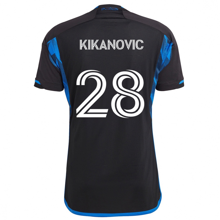 Niño Fútbol Camiseta Benjamin Kikanovic #28 Azul Negro 1ª Equipación 2024/25 Perú