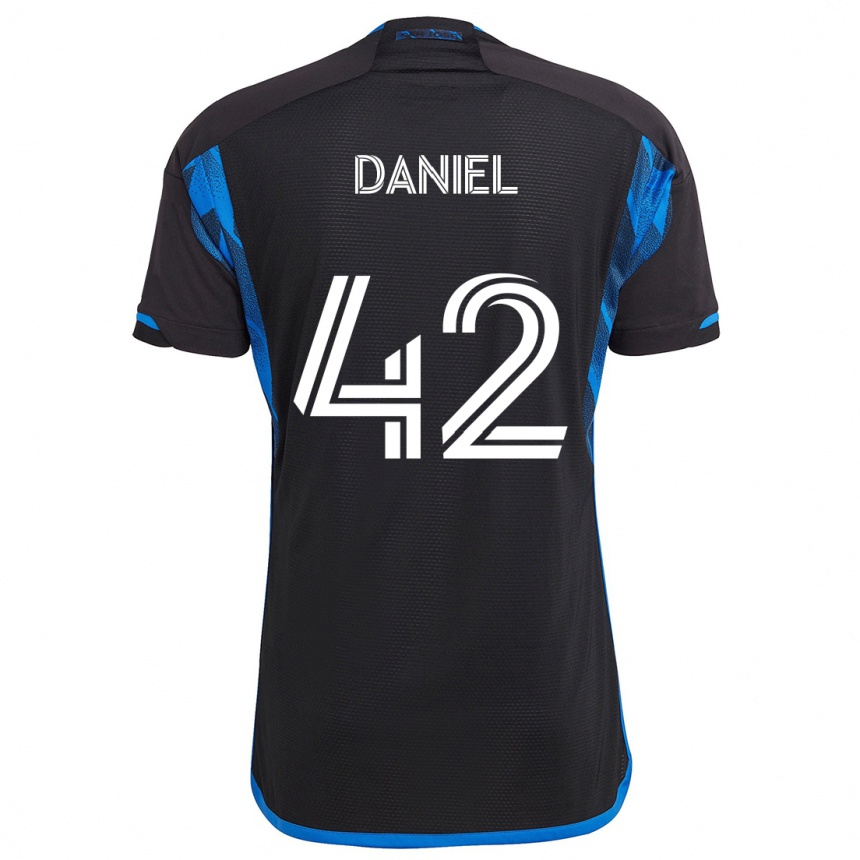 Niño Fútbol Camiseta Daniel #42 Azul Negro 1ª Equipación 2024/25 Perú