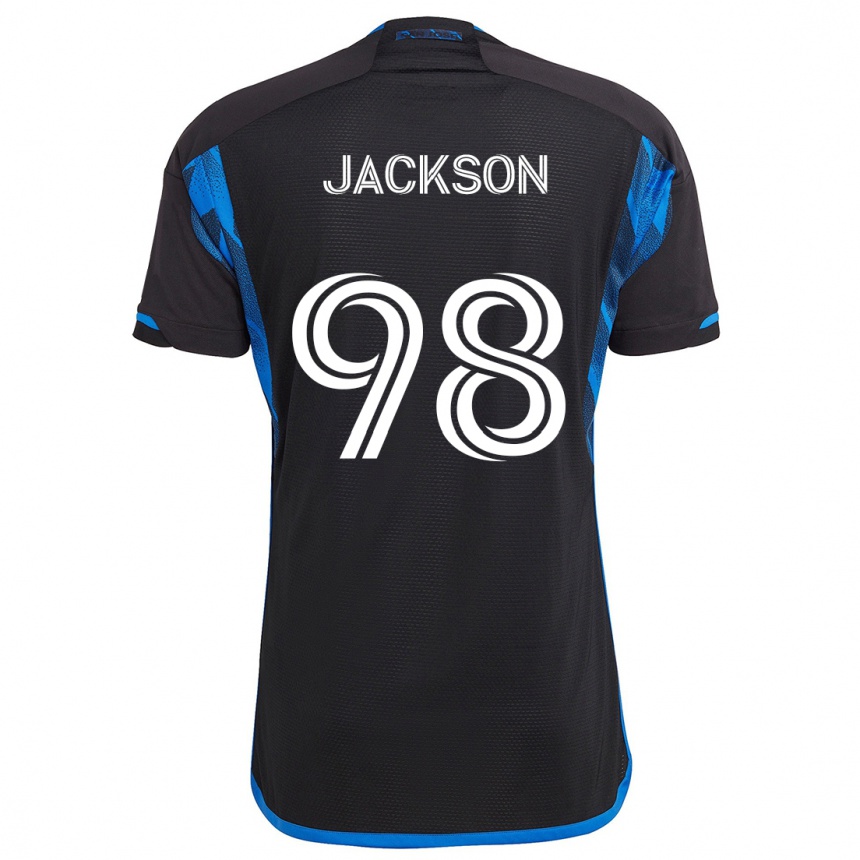 Niño Fútbol Camiseta Jacob Jackson #98 Azul Negro 1ª Equipación 2024/25 Perú