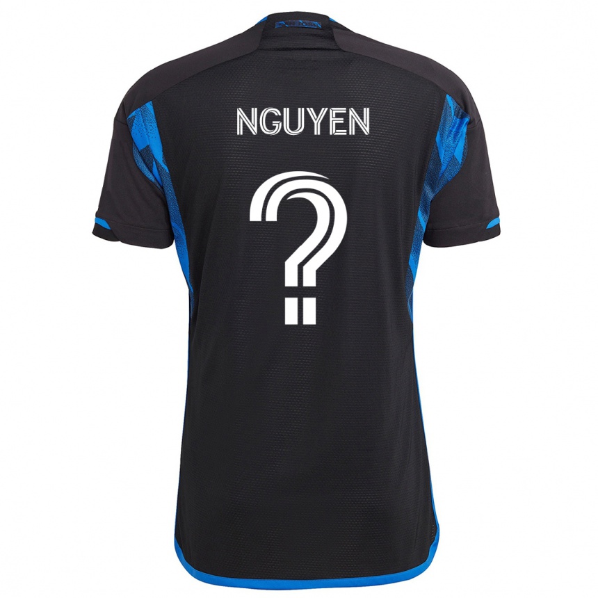 Niño Fútbol Camiseta Christopher Nguyen #0 Azul Negro 1ª Equipación 2024/25 Perú