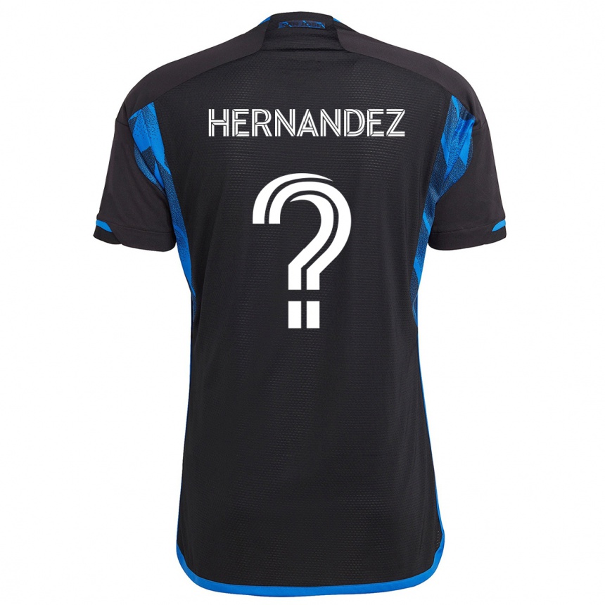 Niño Fútbol Camiseta Oliver Hernandez #0 Azul Negro 1ª Equipación 2024/25 Perú