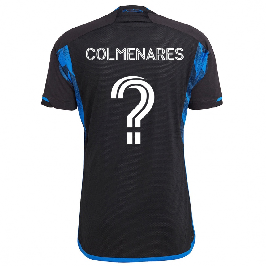 Niño Fútbol Camiseta Mateo Colmenares #0 Azul Negro 1ª Equipación 2024/25 Perú