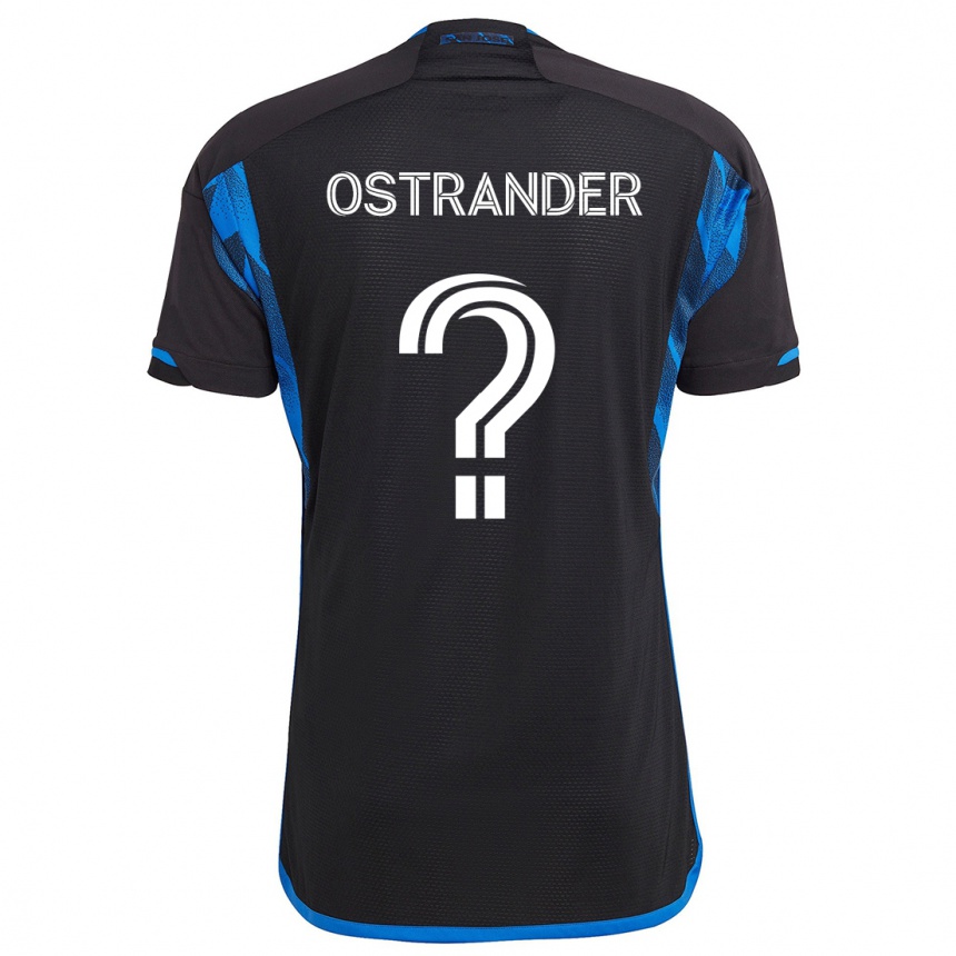 Niño Fútbol Camiseta William Ostrander #0 Azul Negro 1ª Equipación 2024/25 Perú