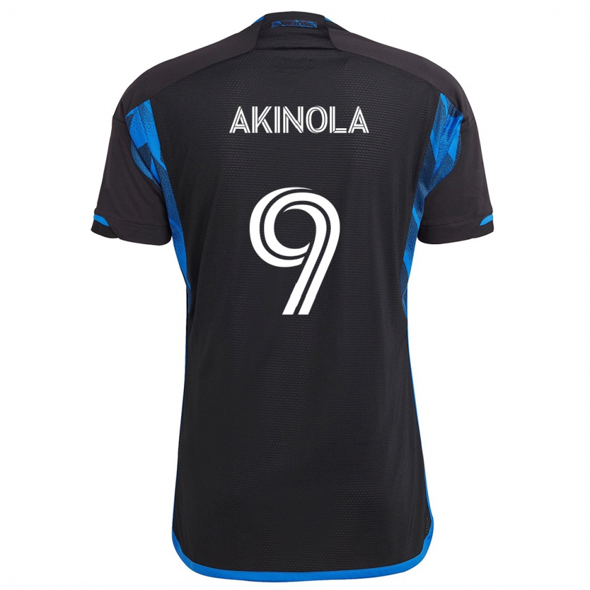 Niño Fútbol Camiseta Ayo Akinola #9 Azul Negro 1ª Equipación 2024/25 Perú