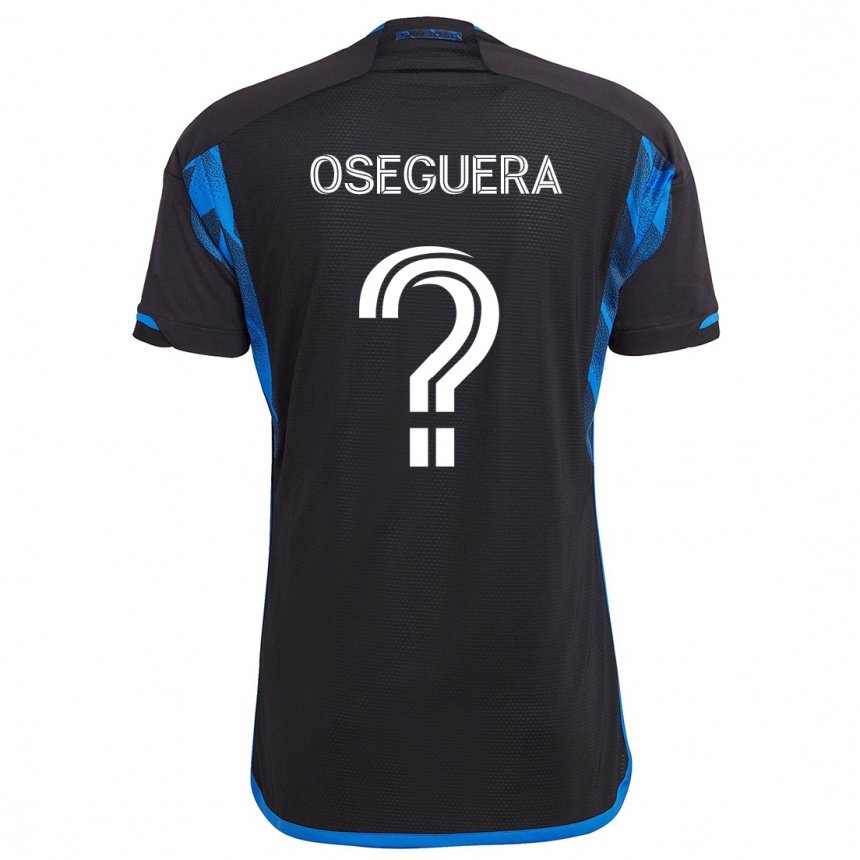 Niño Fútbol Camiseta Kevin Oseguera #0 Azul Negro 1ª Equipación 2024/25 Perú