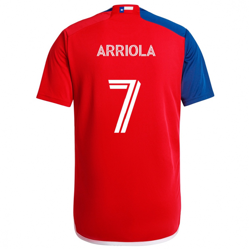 Niño Fútbol Camiseta Paul Arriola #7 Azul Rojo 1ª Equipación 2024/25 Perú