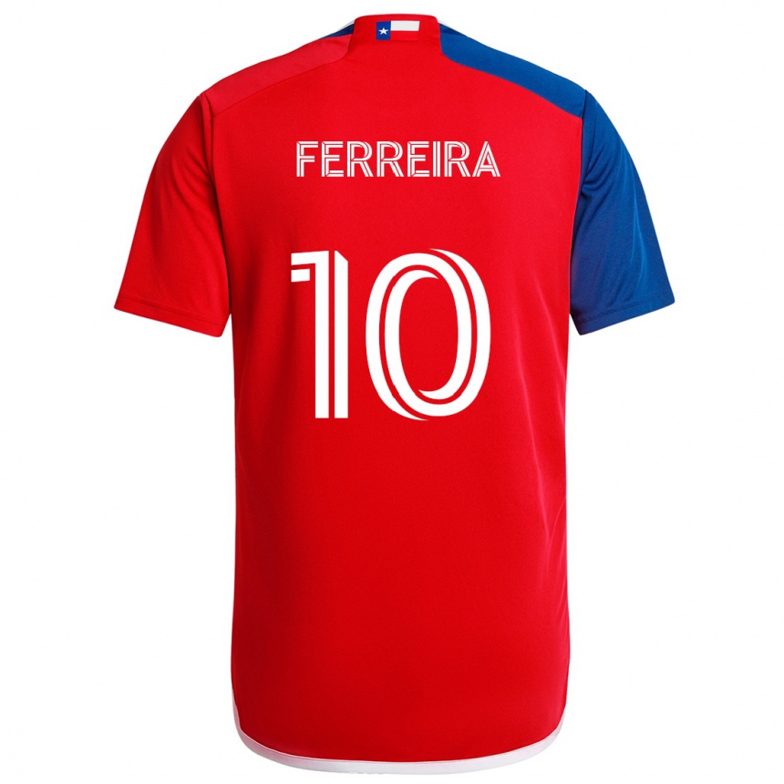 Niño Fútbol Camiseta Jesús Ferreira #10 Azul Rojo 1ª Equipación 2024/25 Perú