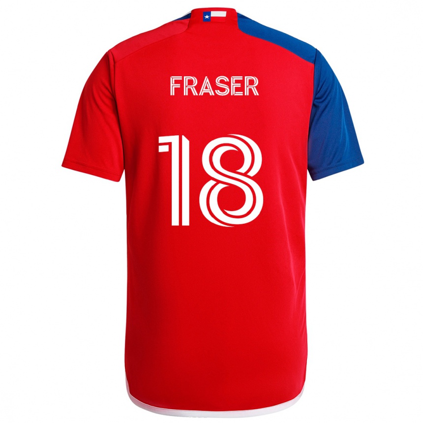 Niño Fútbol Camiseta Liam Fraser #18 Azul Rojo 1ª Equipación 2024/25 Perú